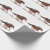 Jockey auf Racehorse Geschenkpapier (Ecke)