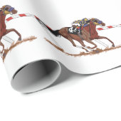 Jockey auf Racehorse Geschenkpapier (Rolleneckpunkt)