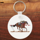 Jockey auf Racehorse Schlüsselanhänger (Vorderseite)