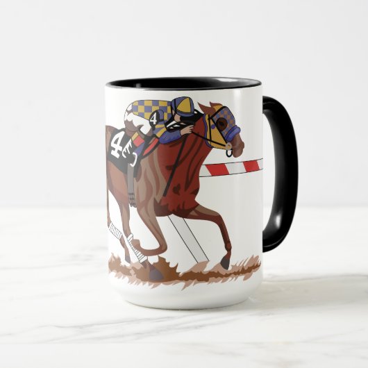 Jockey auf Racehorse Tasse (VorderseiteRechts)