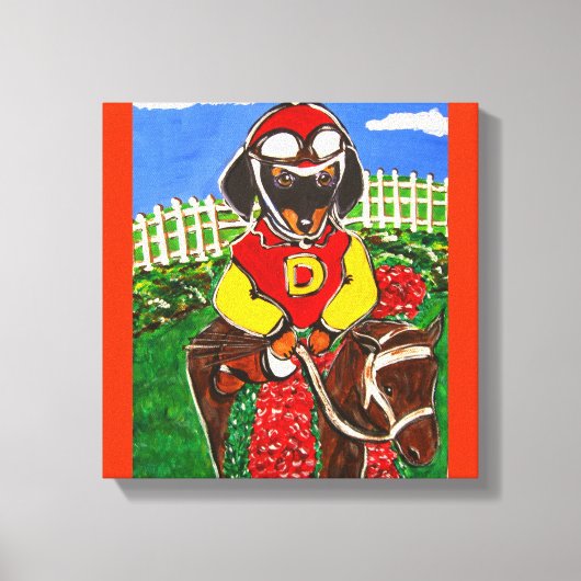 JOCKEY-DACKEL LEINWANDDRUCK (Vorderseite)