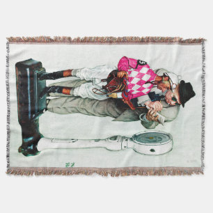 Jockey, der sich durch Norman Rockwell wiegt Decke