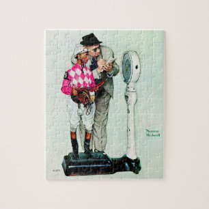 Jockey, der sich durch Norman Rockwell wiegt Puzzle