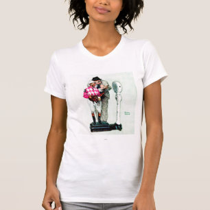 Jockey, der sich durch Norman Rockwell wiegt T-Shirt