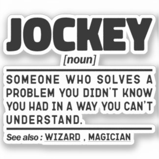 Jockey Noun Equestrian Lover Cool Horse Owner Aufkleber