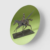 Jockey on a Horse (bronze) Runde Wanduhr (Winkel)