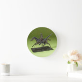 Jockey on a Horse (bronze) Runde Wanduhr (Zuhause)