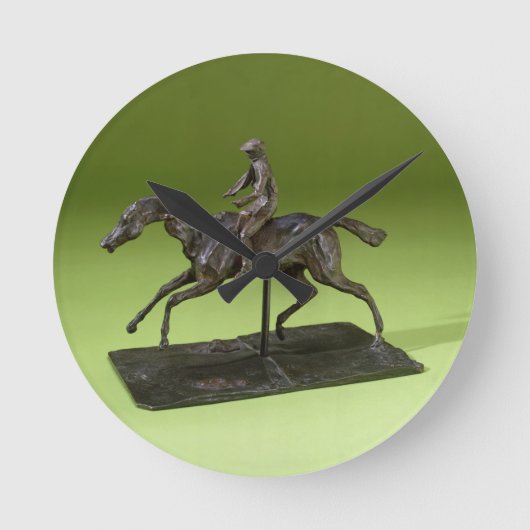 Jockey on a Horse (bronze) Runde Wanduhr (Vorderseite)