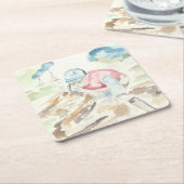 Jockey on Horse Rechteckiger Pappuntersetzer (angewinkelt)