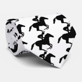 Jockey-Reitrennen-PferdeSilhouette Krawatte (Gerollt)