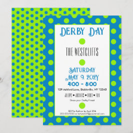 Jockey Silk Dots Green und Blue Derby Einladung