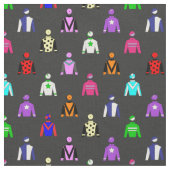 Jockey Silk Pattern auf Grau Stoff (Nahaufnahme)