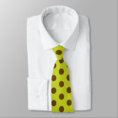 Jockey Silks Chartreuse Green & Brown Dots Derby Krawatte (Gebunden)