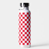 Jockey Silks Checkerboard Red and White Trinkflasche (Rechts)