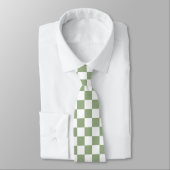 Jockey Silks Checkerboard Sage Green White Derby Krawatte (Gebunden)