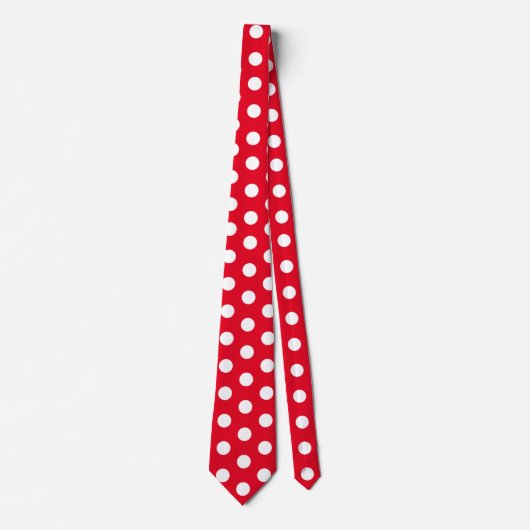 Jockey Silks Dots Red und White Derby Krawatte (Vorderseite)