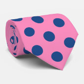 Jockey Silks French Blue Dots auf Pink Derby Krawatte (Gerollt)