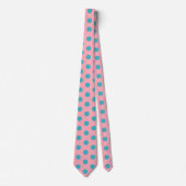 Jockey Silks Green Blue Dots auf Pink Derby Krawatte (Vorderseite)