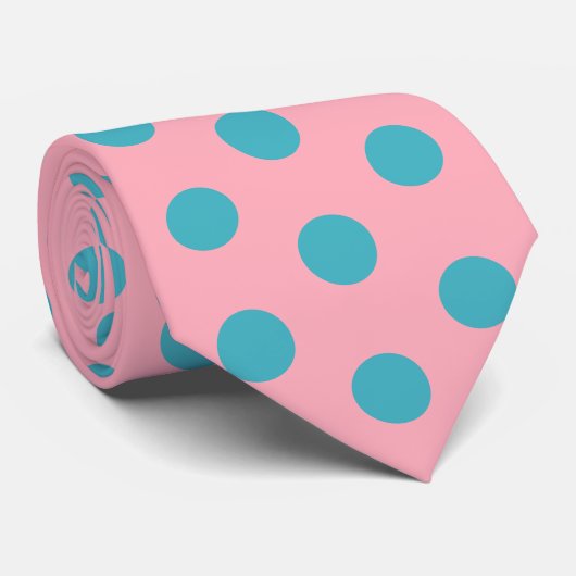 Jockey Silks Green Blue Dots auf Pink Derby Krawatte (Gerollt)
