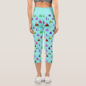 Jockey Silks Horse Riding Pattern auf Blue Capri Leggings (Rückseite)