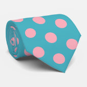 Jockey Silks Pink Dots auf Blue Green Derby Krawatte (Gerollt)