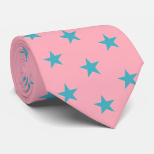 Jockey Silks Pink mit Blue Green Stars Derby Krawatte