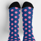 Jockey Silks Pink Polka Dots auf Französisch Blue Socken (Oben)