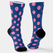 Jockey Silks Pink Polka Dots auf Französisch Blue Socken (Gewinkelt)