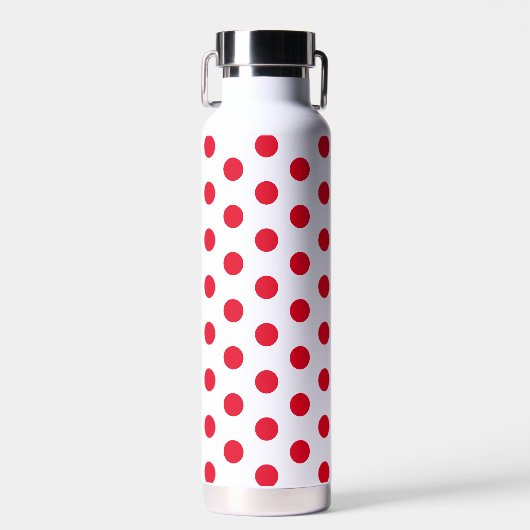 Jockey Silks Polka Dots Red auf White Trinkflasche (Vorne)