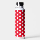 Jockey Silks Polka Dots White auf Red Trinkflasche (Rechts)