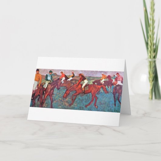 Jockey und Horse, Edgar Degas Karte (Vorderseite)