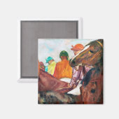Jockey und Horse, Edgar Degas Magnet (Vorderseite/Rückseite)