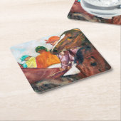 Jockey und Horse, Edgar Degas Rechteckiger Pappuntersetzer (angewinkelt)