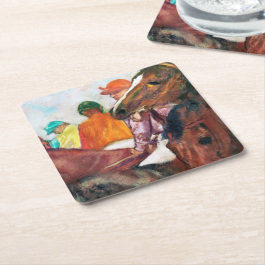 Jockey und Horse, Edgar Degas Rechteckiger Pappuntersetzer (angewinkelt)
