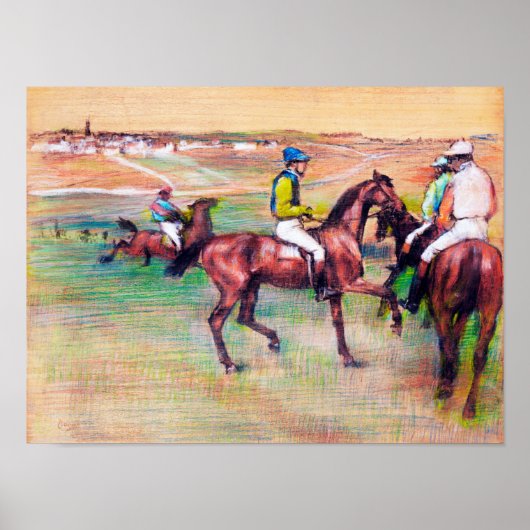 Jockey und Race Horse, Edgar Degas Poster (Vorne)