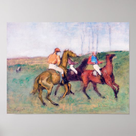 Jockey und Race Horse, Edgar Degas Poster (Vorne)