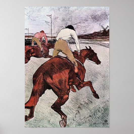 Jockey und Race Horse, Lautrec Poster (Vorne)