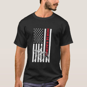 Jockey US-Flagge Pferderennen T-Shirt