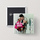 Jockey Weighin von Norman Rockwell Button (Vorne & Hinten)