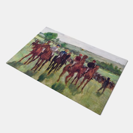 Jockeys and Race Horses, Edgar Degas Fußmatte (Schrägansicht)