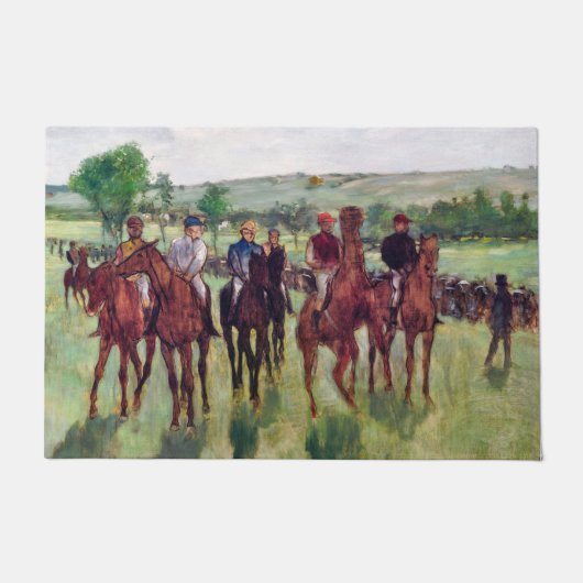 Jockeys and Race Horses, Edgar Degas Fußmatte (Vorderseite)