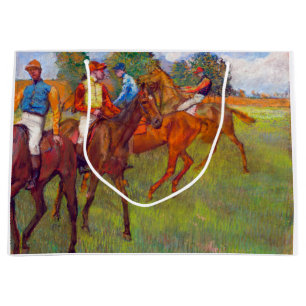 Jockeys and Race Horses, Edgar Degas Große Geschenktüte