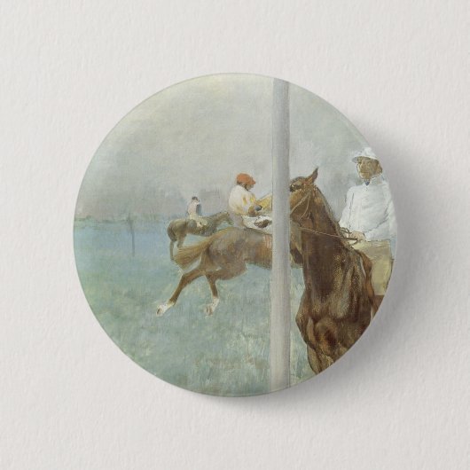 Jockeys Before the Race von Edgar Degas Button (Vorderseite)