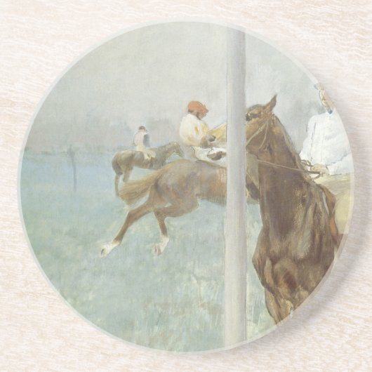Jockeys Before the Race von Edgar Degas Getränkeuntersetzer (Vorne)