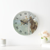 Jockeys Before the Race von Edgar Degas Große Wanduhr (Zuhause)