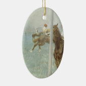 Jockeys Before the Race von Edgar Degas Keramikornament (Rechts)