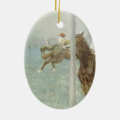 Jockeys Before the Race von Edgar Degas Keramikornament (Hinten)