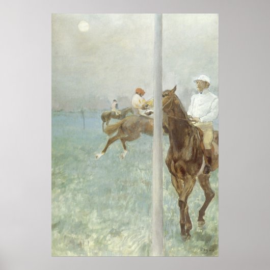 Jockeys Before the Race von Edgar Degas Poster (Vorne)
