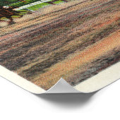 Jockeys Finishing Rennen auf Rennstrecke Poster (Ecke)