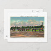 Jockeys Finishing Rennen auf Rennstrecke Postkarte (Vorne/Hinten)
